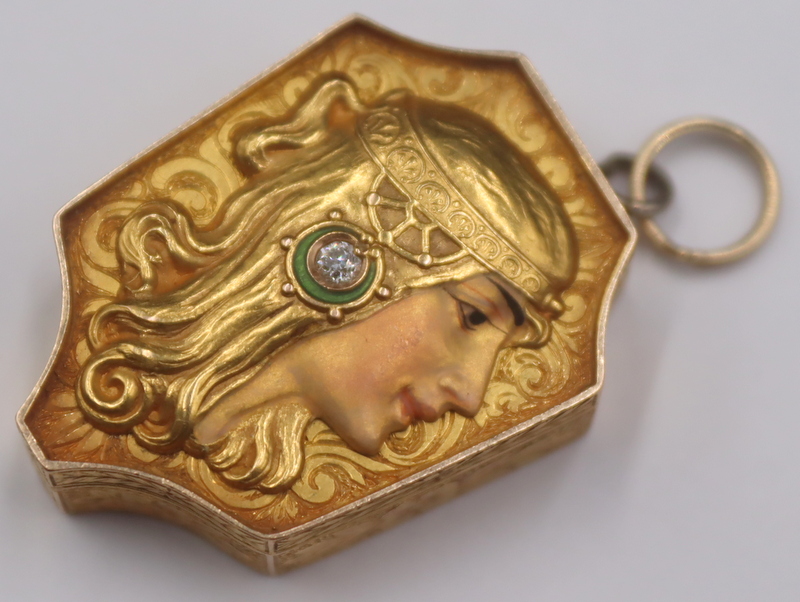 JEWELRY. ART NOUVEAU 14KT GOLD,