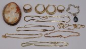 JEWELRY. ASSORTED 14KT GOLD JE