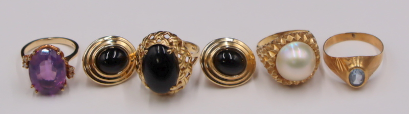 JEWELRY. ASSORTED 14KT GOLD RINGS