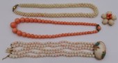 JEWELRY. ASSORTED CORAL JEWELR
