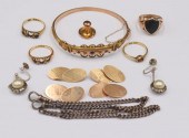 JEWELRY. ASSORTED ENGLISH GOLD