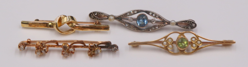 JEWELRY. ASSORTED GOLD BROOCH
