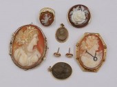 JEWELRY. ASSORTED GOLD CAMEO J