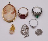 JEWELRY. ASSORTED GOLD, DIAMON