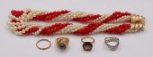 JEWELRY. ASSORTED GOLD, DIAMON