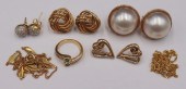 JEWELRY. ASSORTED GOLD JEWELRY