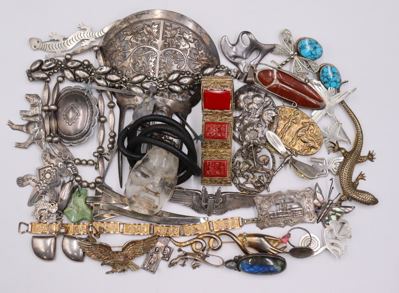 JEWELRY. ASSORTED GROUPING STERLING