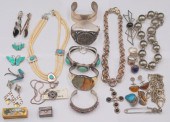 JEWELRY. ASSORTED SILVER AND S