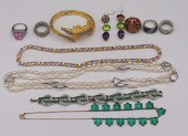 JEWELRY. ASSORTED STERLING AND