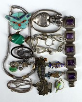 JEWELRY. ASSORTED STERLING AND