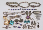 JEWELRY. ASSORTED STERLING JEW