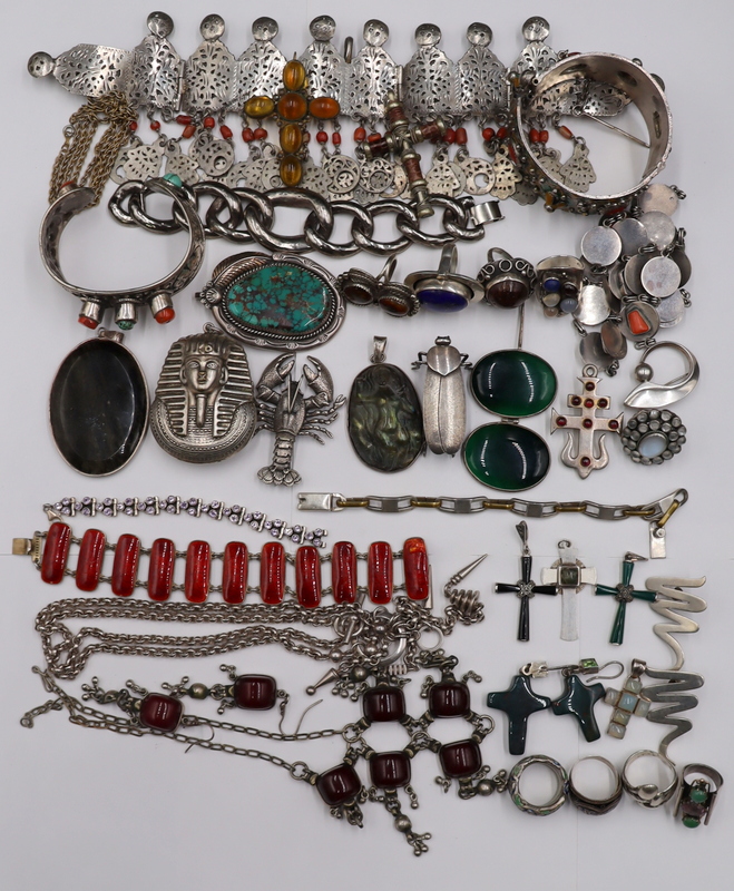 JEWELRY. ASSORTED STERLING,