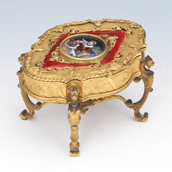 JEWELRY BOX ON STAND 4 ½"H x 7" x 5