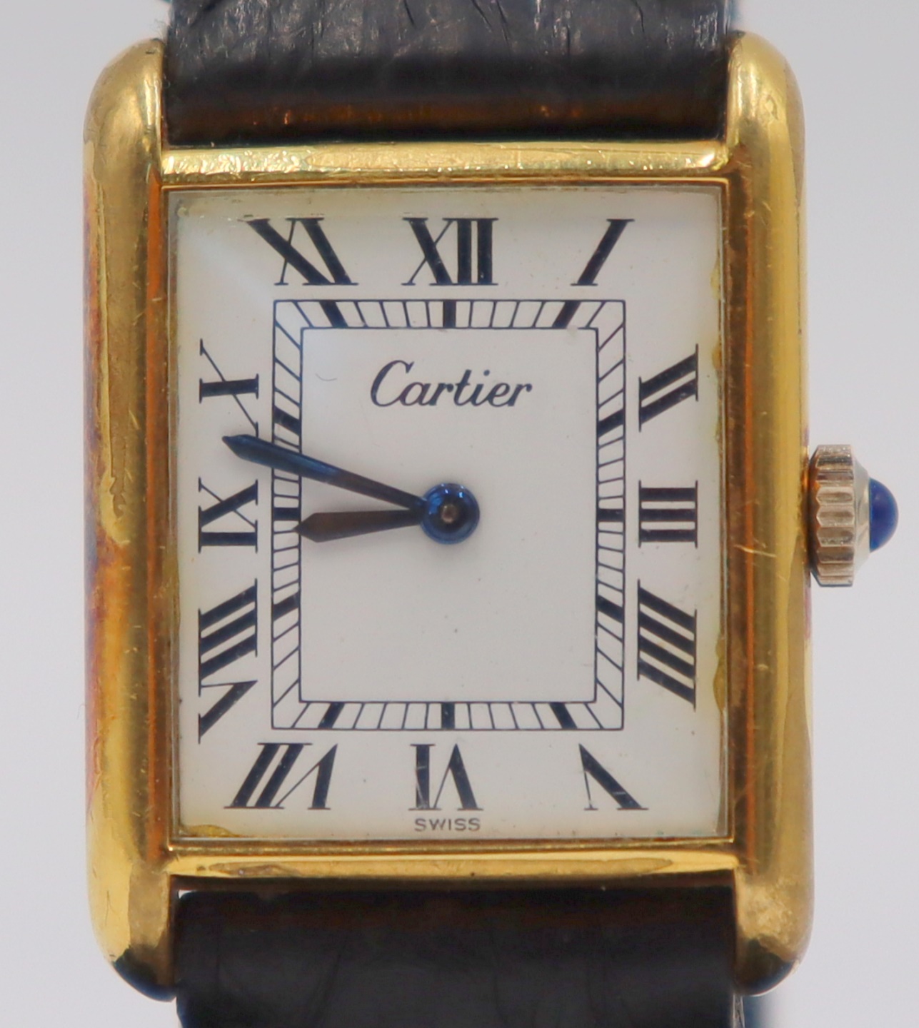 JEWELRY. CARTIER GOLD TONE TANK