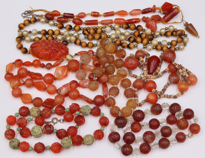 JEWELRY. CARVED CARNELIAN JEWELRY