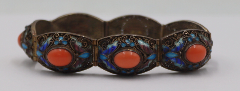 JEWELRY. CHINESE SILVER, ENAMEL AND