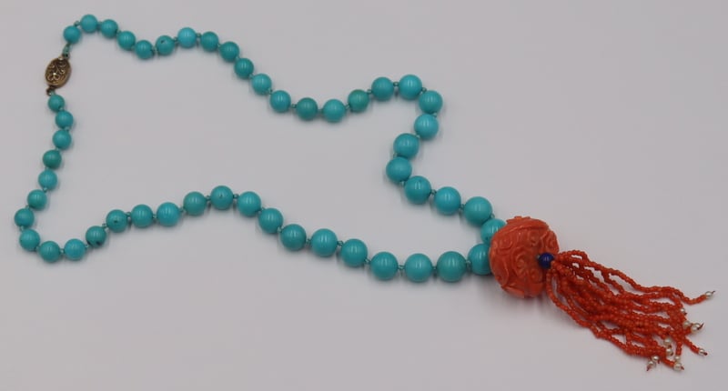 JEWELRY. CHINESE TURQUOISE AND