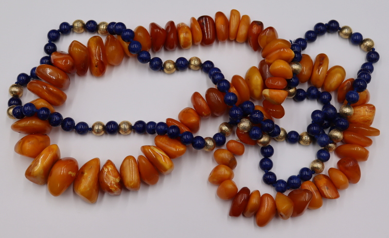JEWELRY. CHUNKY AMBER BEADED