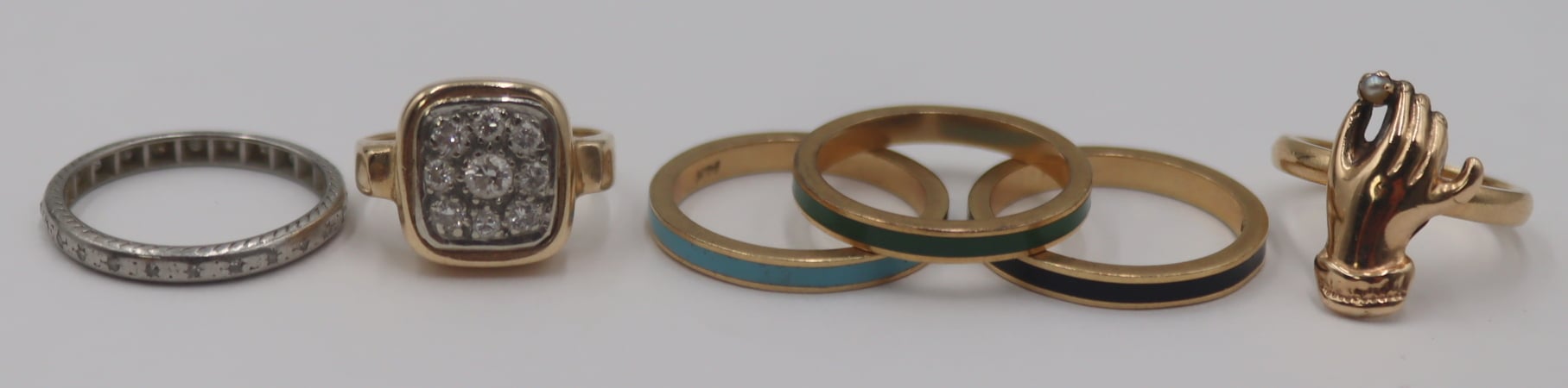 JEWELRY. COLLECTION OF (6) GOLD