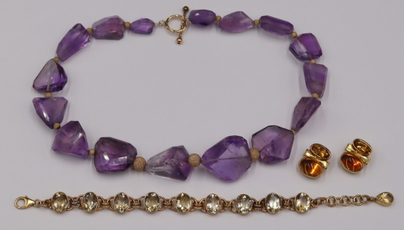 JEWELRY. COLORED GEM, GOLD, AND