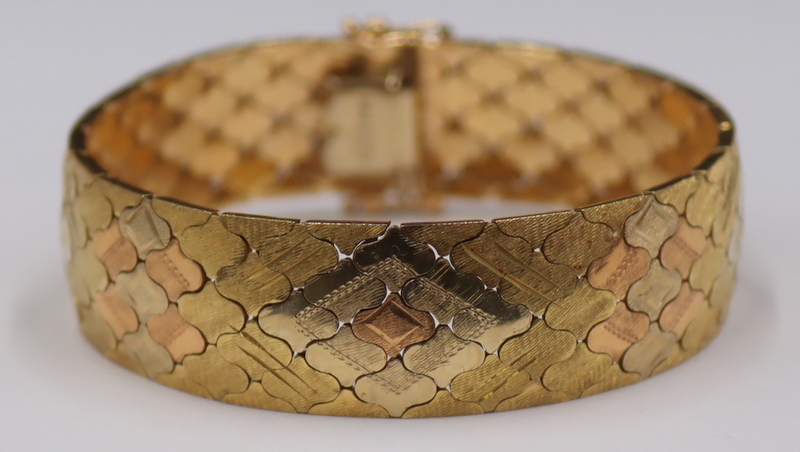 JEWELRY. CONTINENTAL 18KT TRI-COLOR