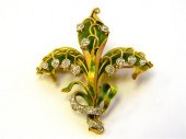 JEWELRY: Diamond enamel Calla