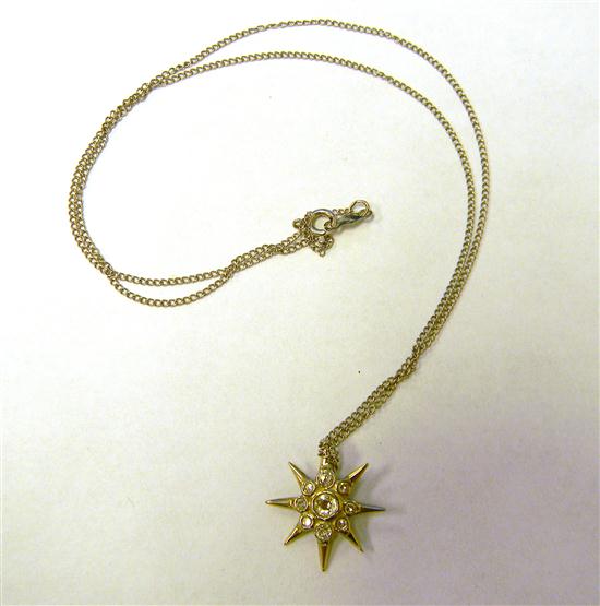 JEWELRY: Diamond star pendant and