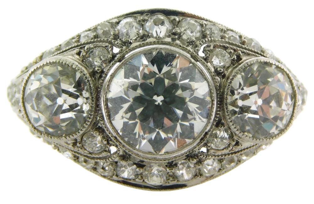 JEWELRY: EDWARDIAN THREE DIAMOND