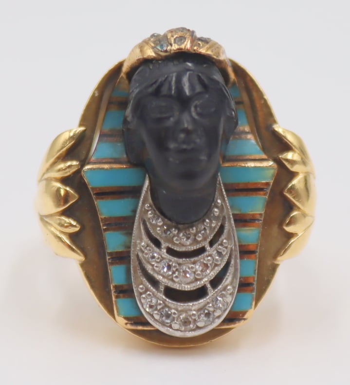 JEWELRY. EGYPTIAN REVIVAL 18KT GOLD
