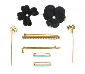JEWELRY: EIGHT ASSORTED PINS: