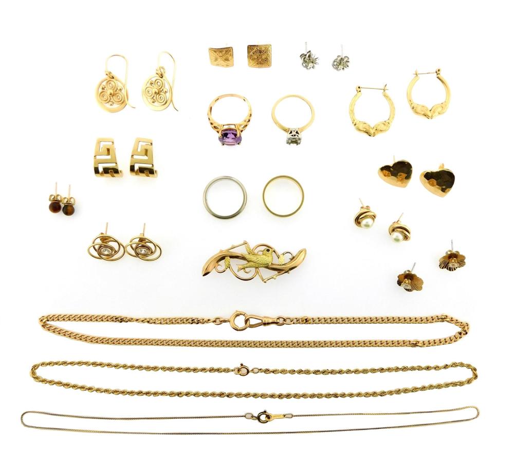 JEWELRY: EIGHTEEN MISCELLANEOUS