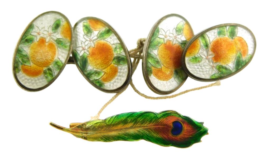 JEWELRY: ENAMELED PIN AND