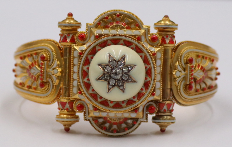 JEWELRY. ETRUSCAN REVIVAL DIAMOND