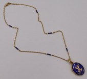 JEWELRY. FABERGE 18KT GOLD BLU