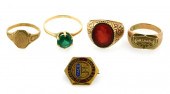 JEWELRY: FIVE ASSORTED 10K GOL