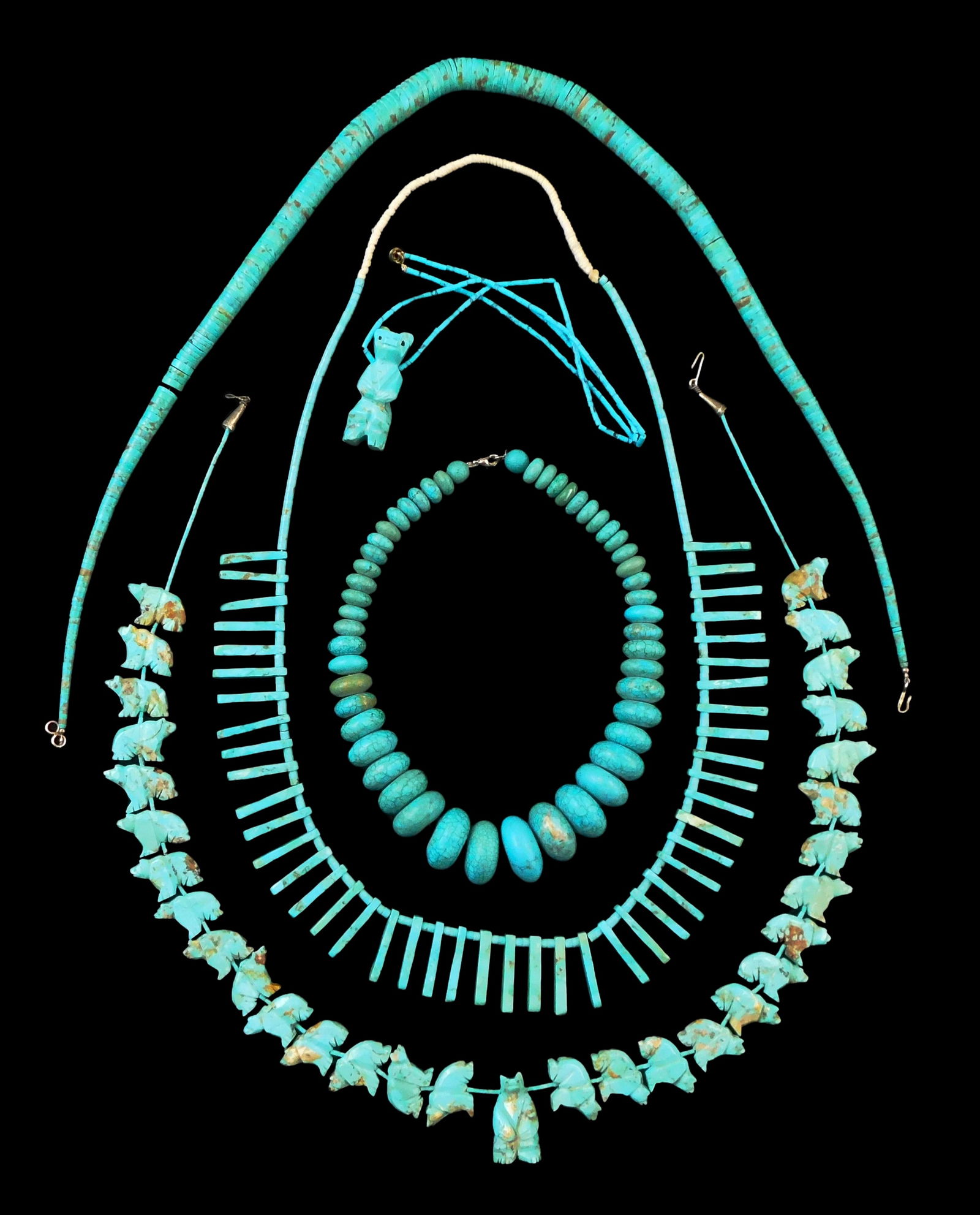 JEWELRY: FIVE SOUTHWEST TURQUOISE