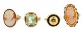 JEWELRY: FOUR 14K VINTAGE RING