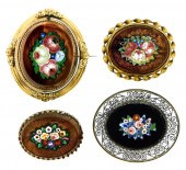 JEWELRY: FOUR MICRO MOSAIC AND