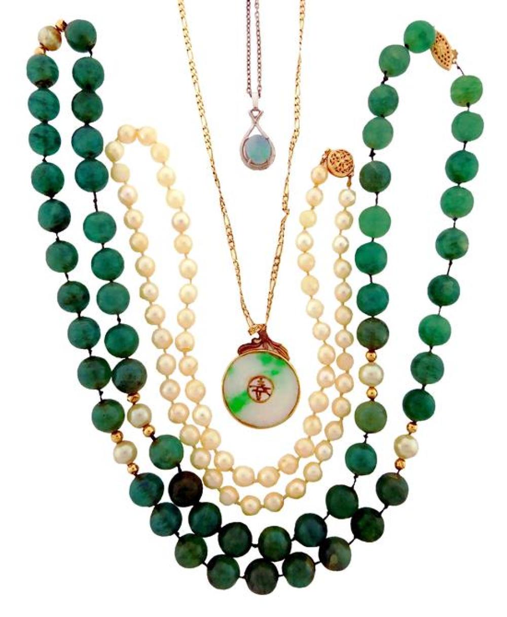 JEWELRY: FOUR NECKLACES,