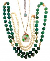JEWELRY: FOUR NECKLACES, INCLU