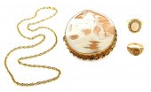 JEWELRY: FOUR PIECES OF GOLD J