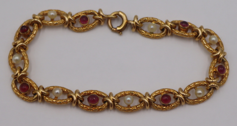 JEWELRY. FRENCH 18KT GOLD, RUBY AND