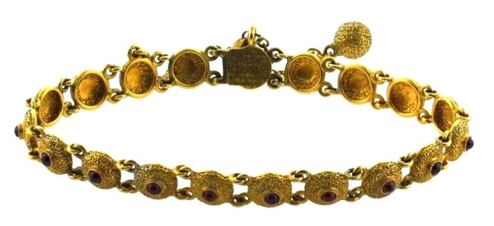 JEWELRY: GARNET BRACELET, TESTED