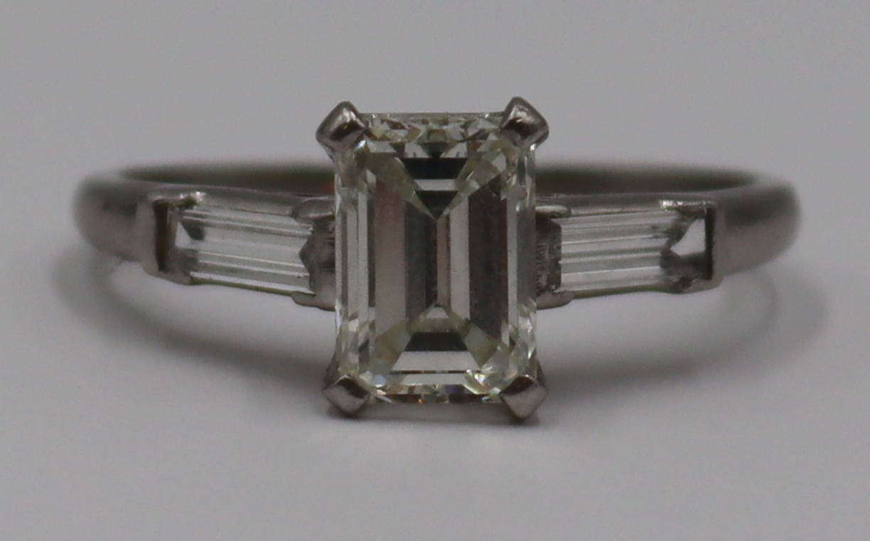 JEWELRY. GIA 1.42CT EMERALD CUT