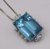 JEWELRY. GIA 20+CT AQUAMARINE