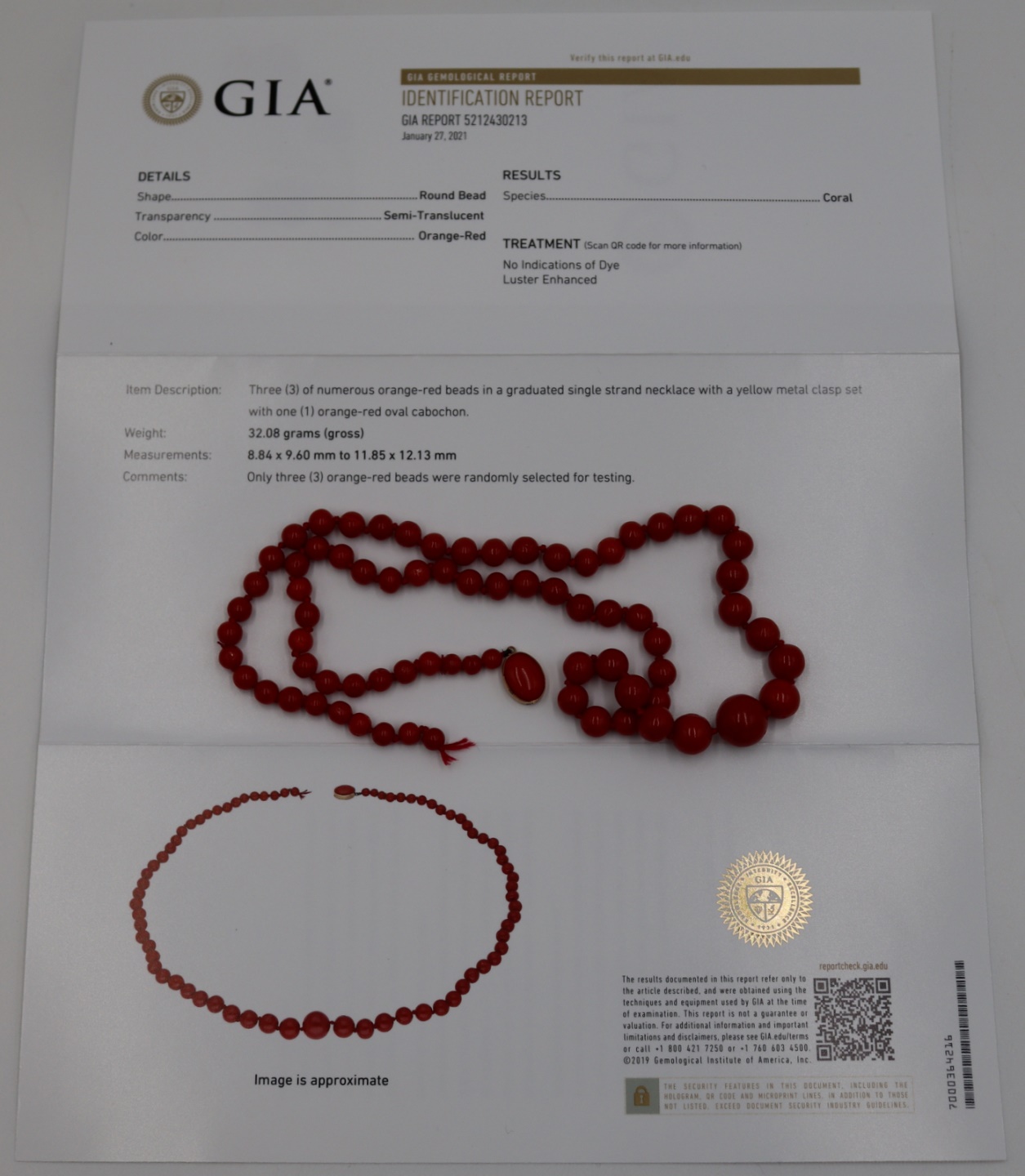 JEWELRY. GIA NATURAL UNDYED