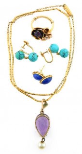 JEWELRY: GOLD AND COLORED STON