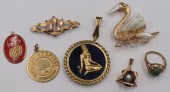 JEWELRY. GROUPING OF 14KT GOLD