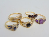 JEWELRY. GROUPING OF (5) GOLD