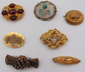 JEWELRY. GROUPING OF (7) ANTIQ